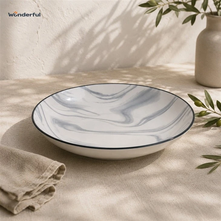 Grey Marble Swirl Glaze Porcelain Dinnerware suppliers